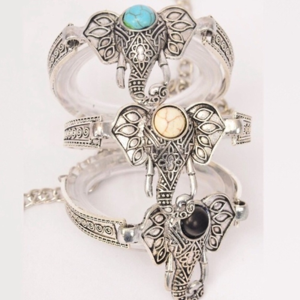 Stone elephant tusk bracelet